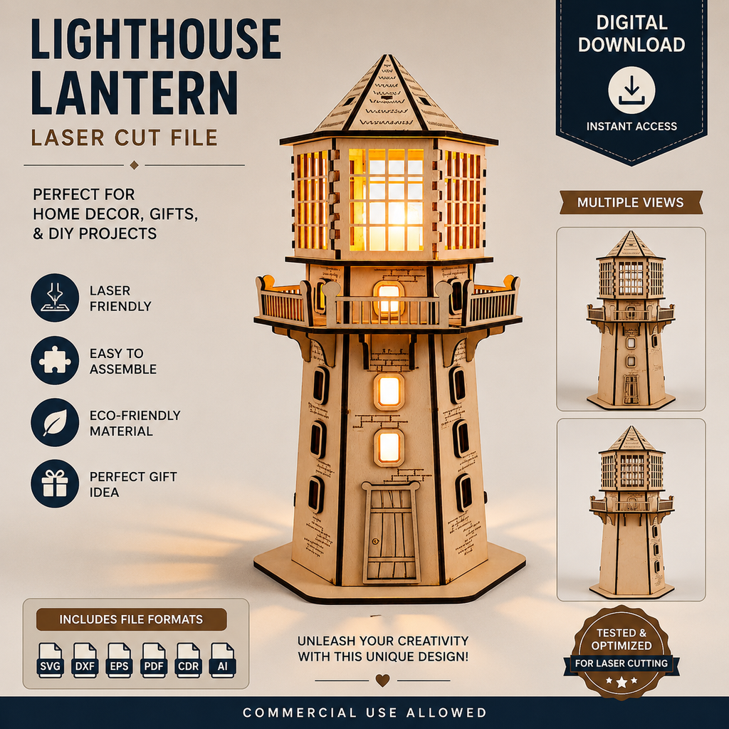 Lighthouse Lantern Laser Cut File SVG